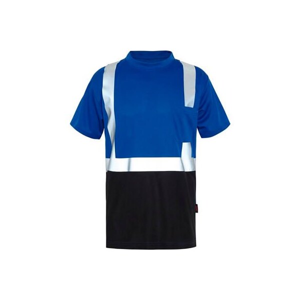 Gss Safety NON-ANSI Multi Color Short Sleeve Safety T-shirt with Black Bottom-Blue-XL 5123-XL - main